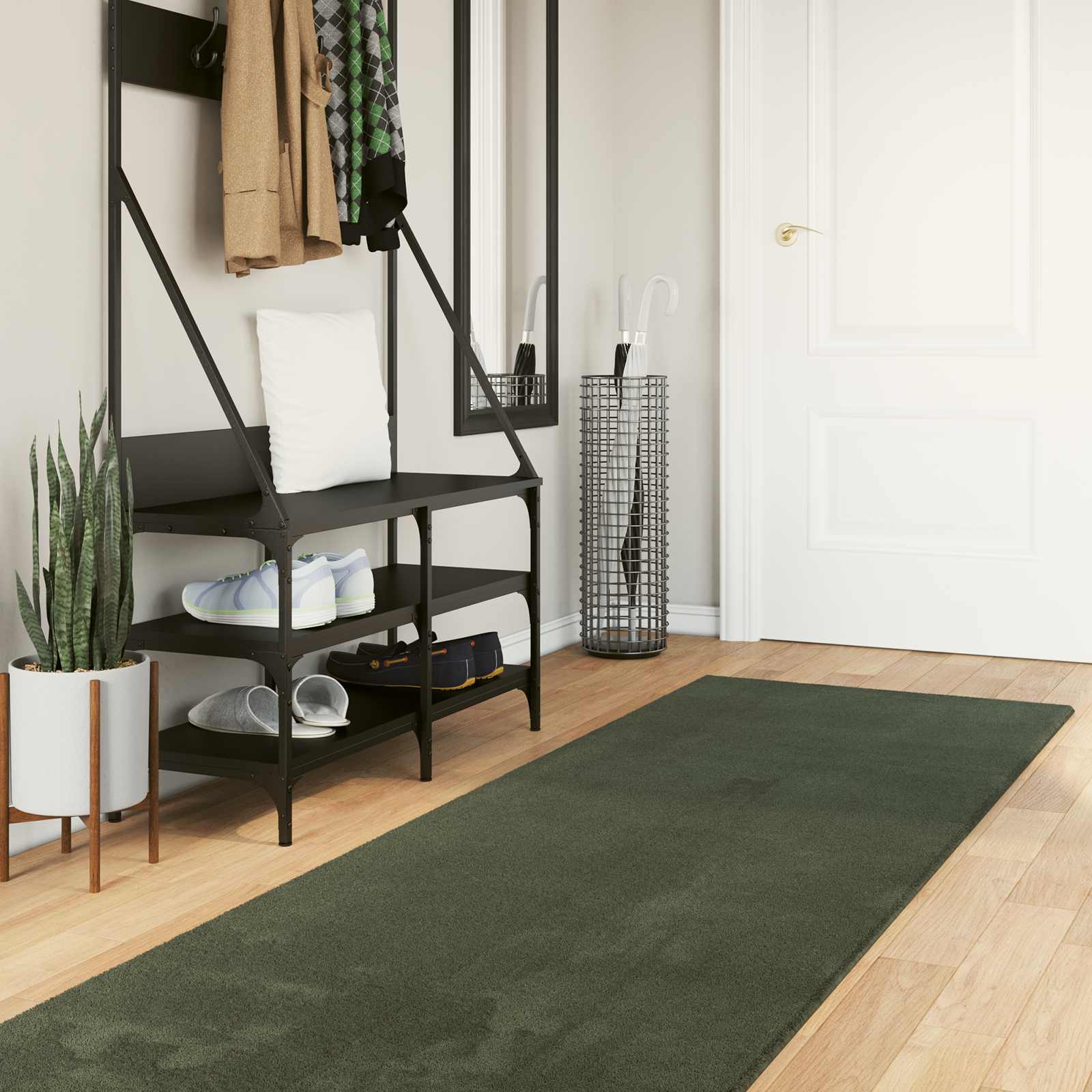 Alfombra suave y lavable de pelo medio HUARTE Antracita