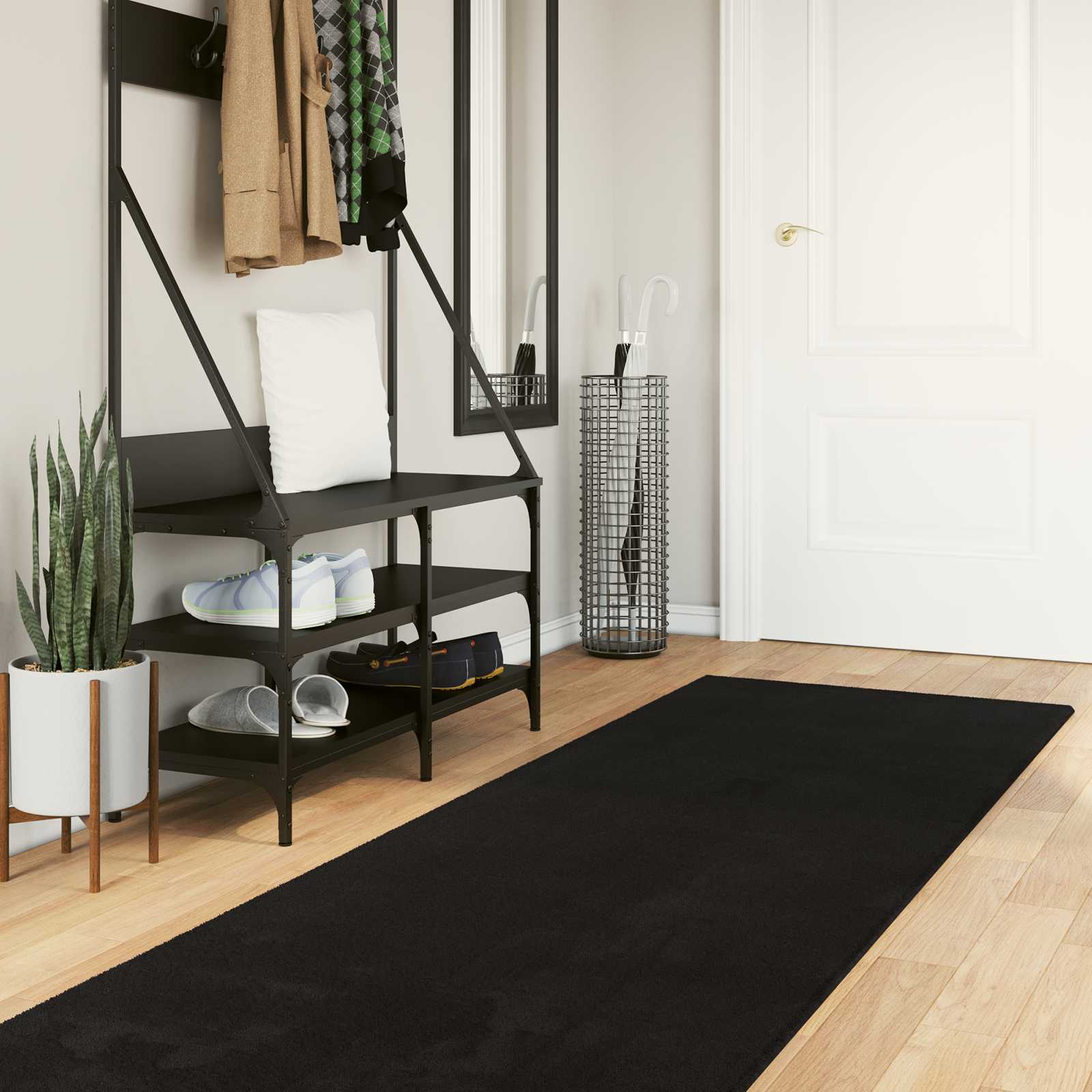 Alfombra suave y lavable de pelo medio HUARTE Antracita