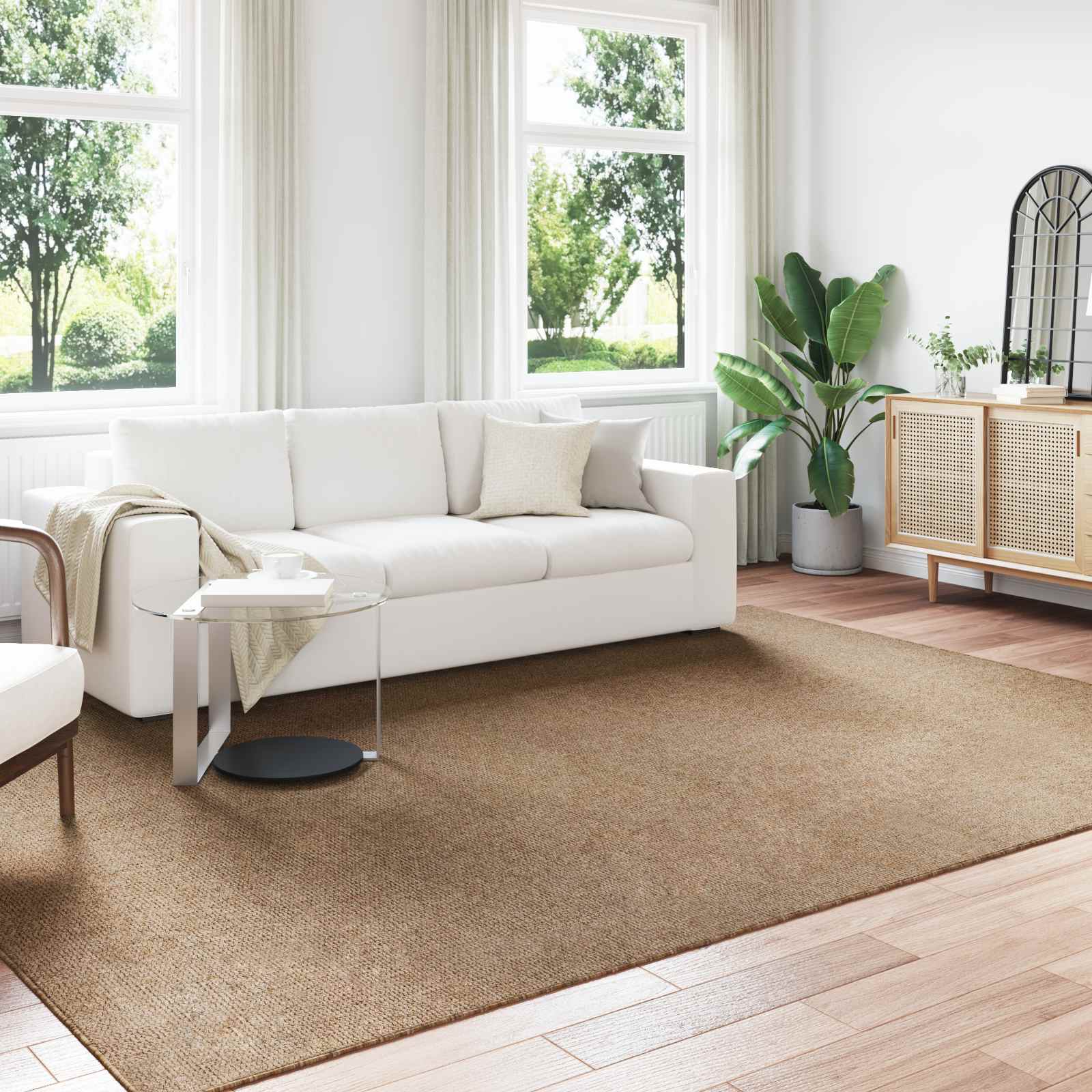 Alfombras de área AGIRA Natural 150 x 80 cm Poliéster
