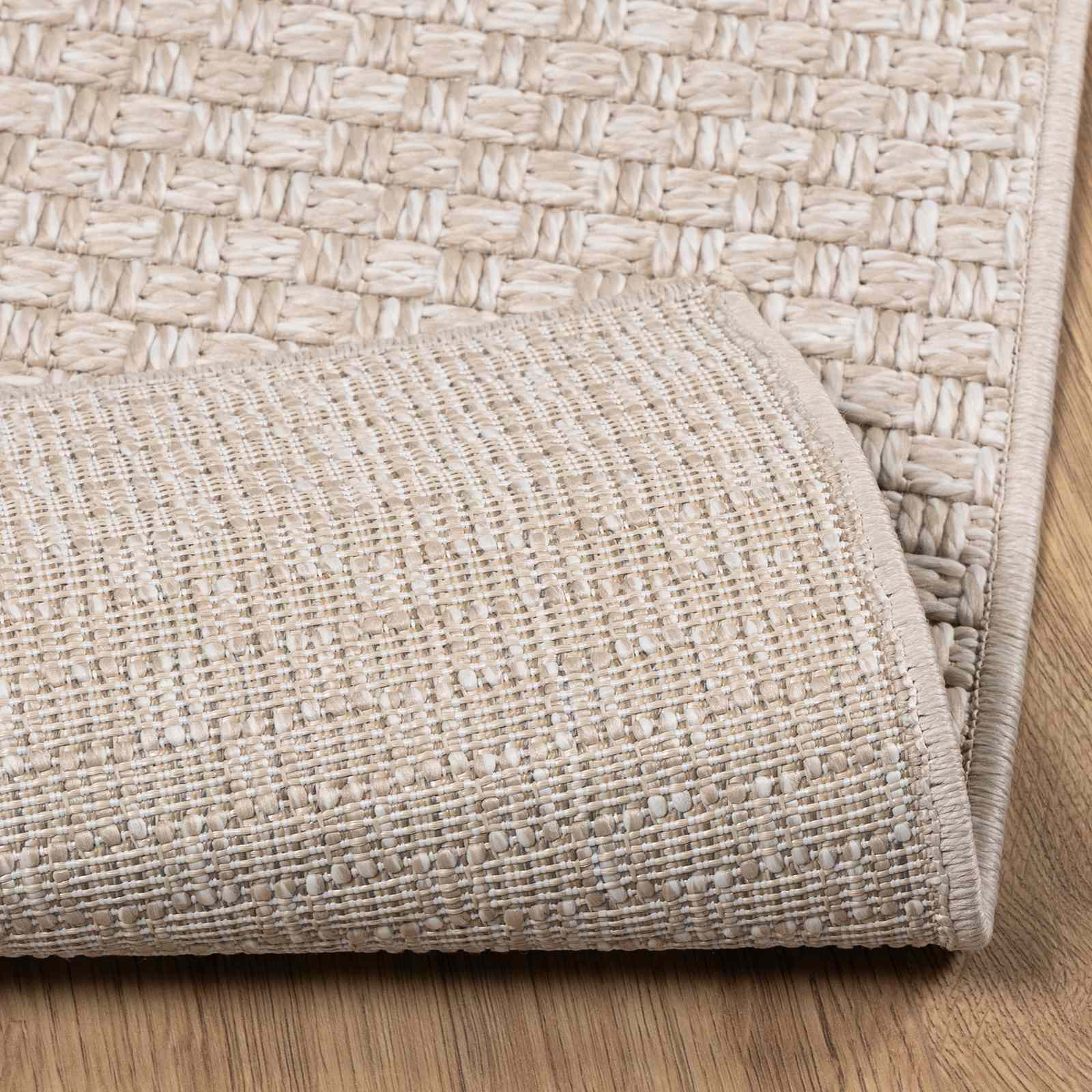 Alfombras de área Cuadrado FARO Crema 120 x 120 cm Poliéster