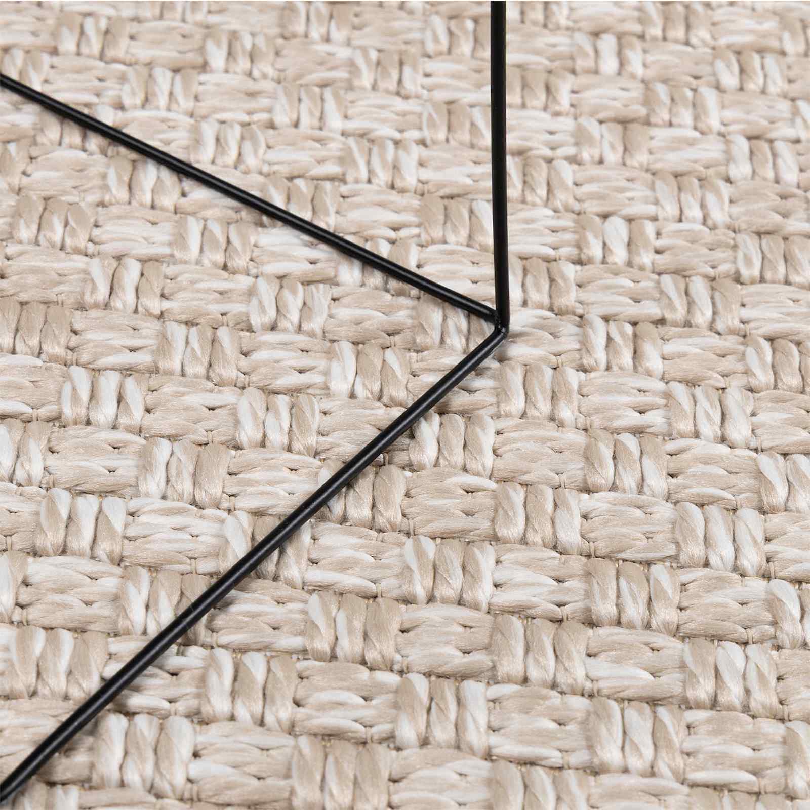 Alfombras de área Cuadrado FARO Crema 120 x 120 cm Poliéster
