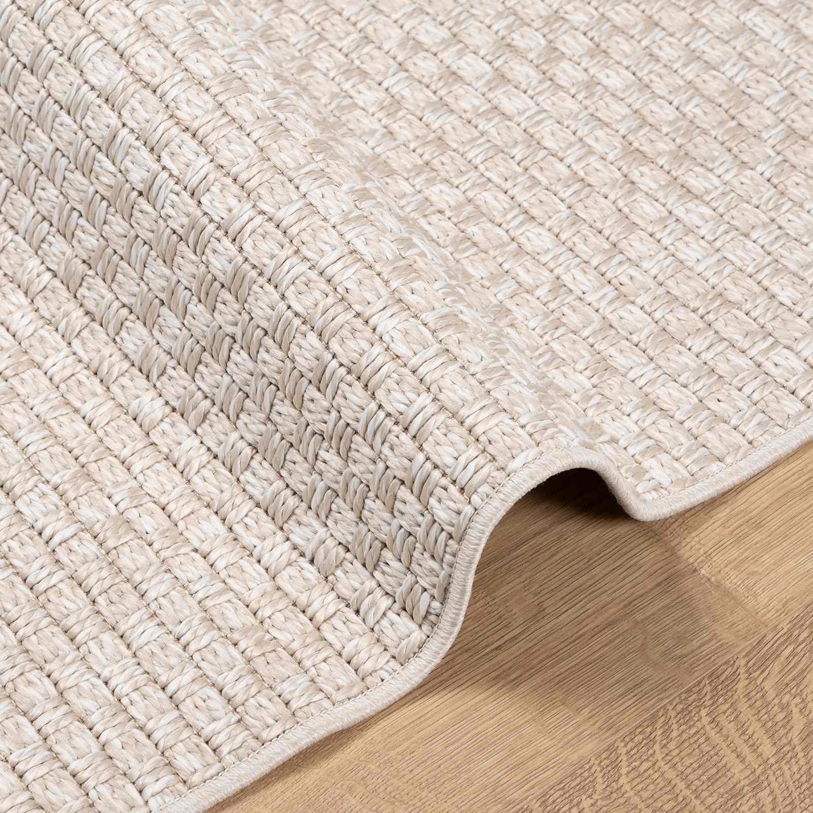 Alfombras de área Cuadrado FARO Crema 120 x 120 cm Poliéster