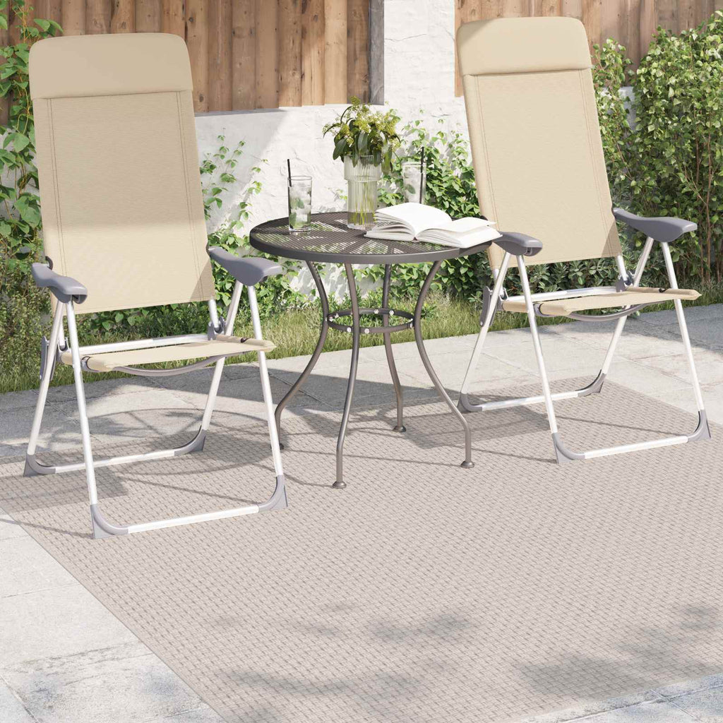 Alfombras de área Cuadrado FARO Crema 120 x 120 cm Poliéster
