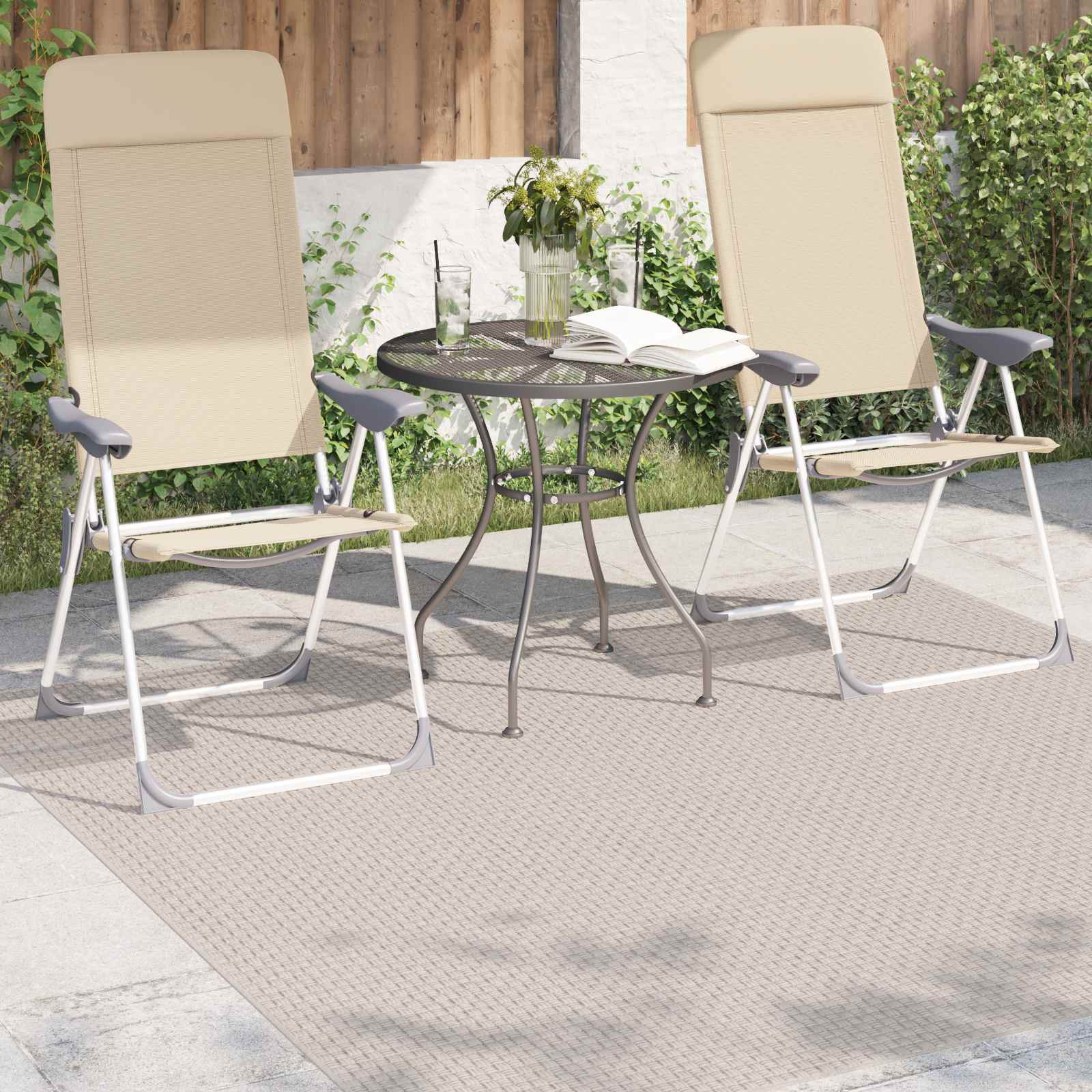 Alfombras de área Cuadrado FARO Crema 120 x 120 cm Poliéster