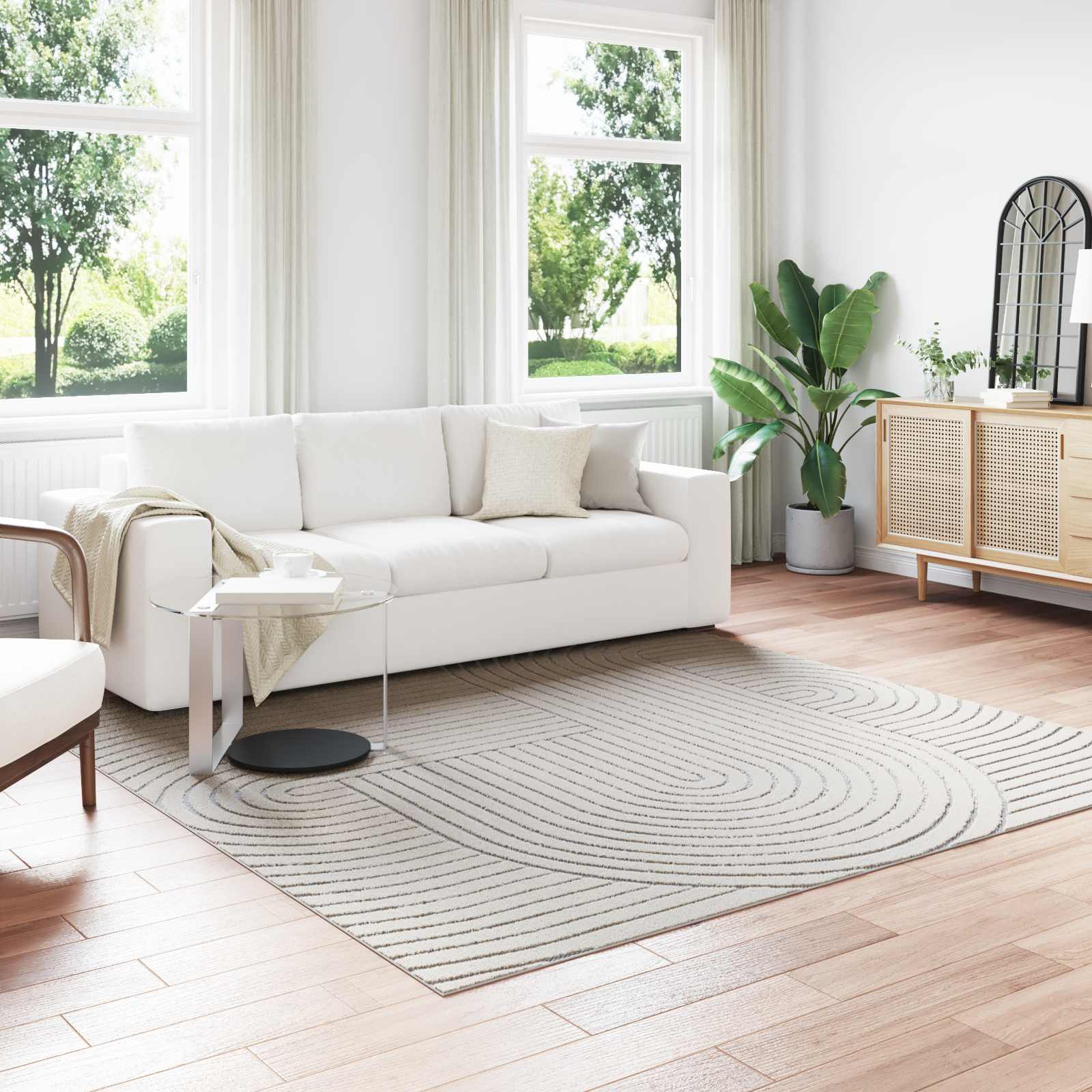 Alfombras de área Cuadrado PALMERAS Beige 120 x 120 cm