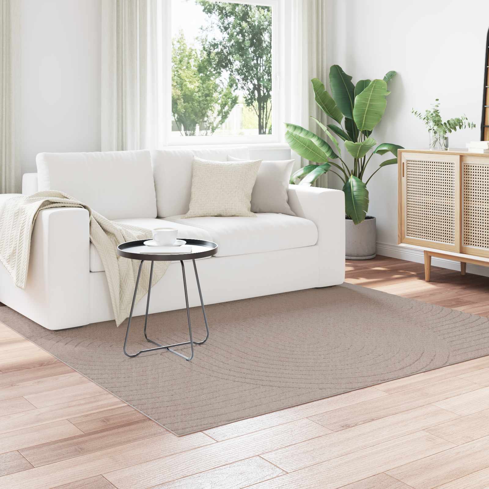 Alfombras de área Cuadrado PALMERAS Beige 120 x 120 cm