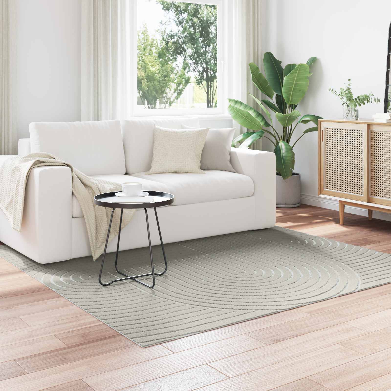Alfombras de área Cuadrado PALMERAS Beige 120 x 120 cm
