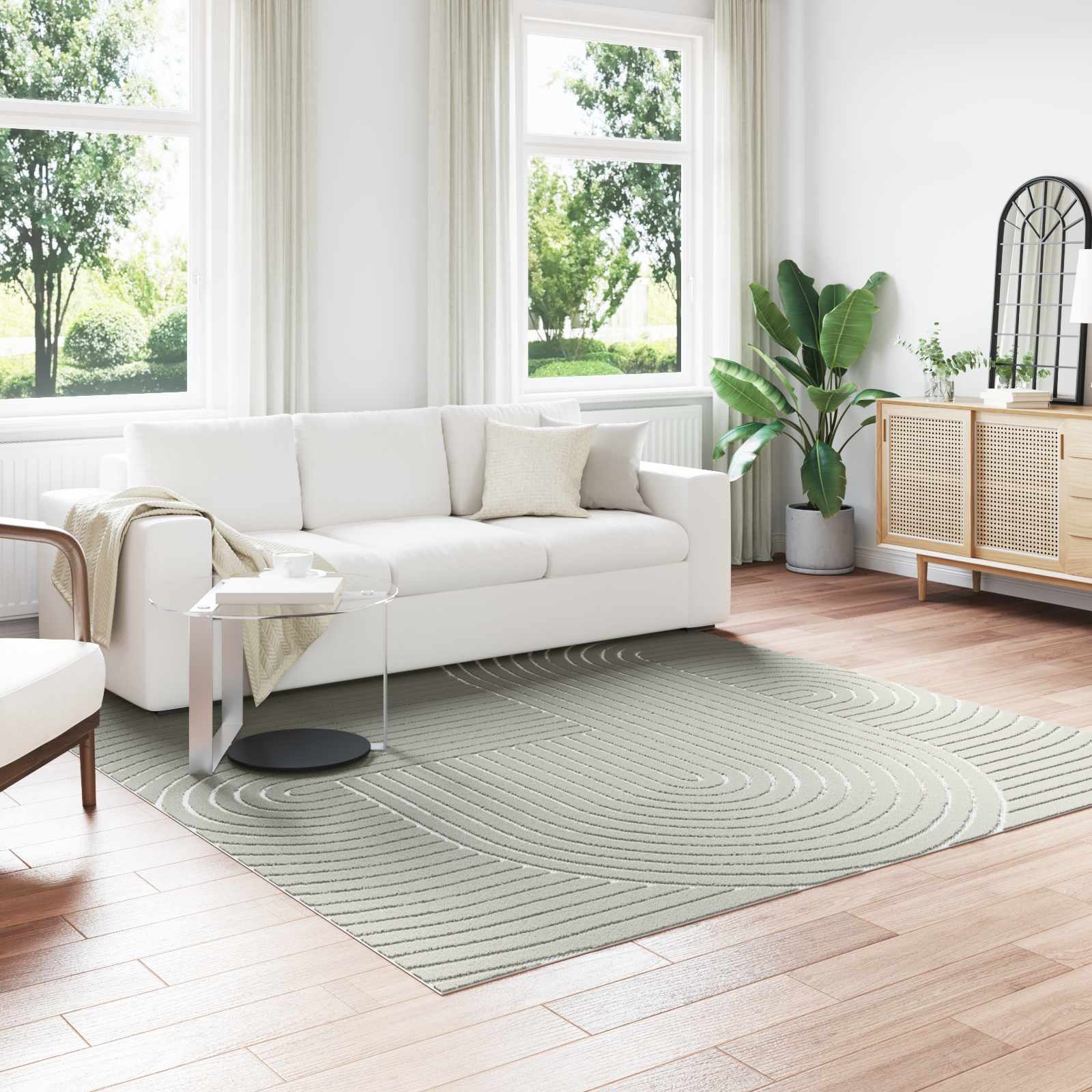 Alfombras de área Cuadrado PALMERAS Beige 120 x 120 cm