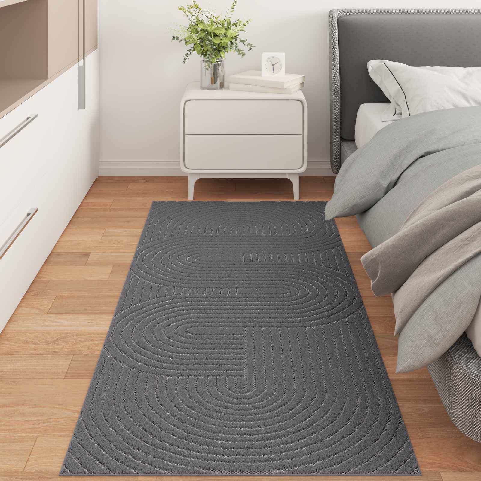 Alfombras de área Cuadrado PALMERAS Beige 120 x 120 cm