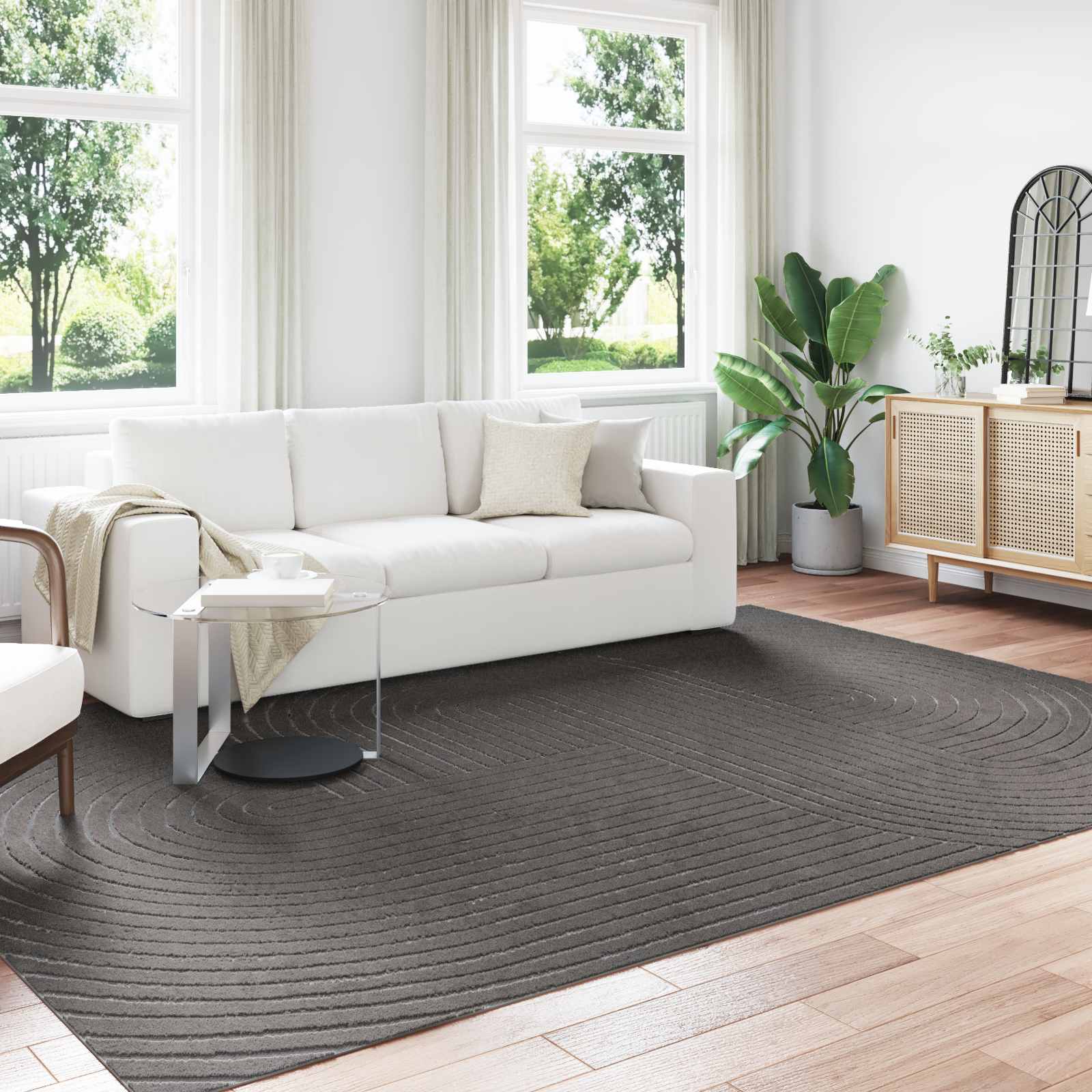 Alfombras de área Cuadrado PALMERAS Beige 120 x 120 cm