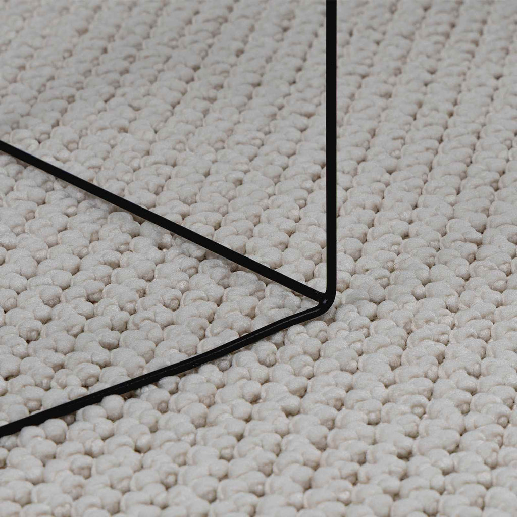 Alfombras de área Cuadrado LUGO Crema 120 x 120 cm Poliéster