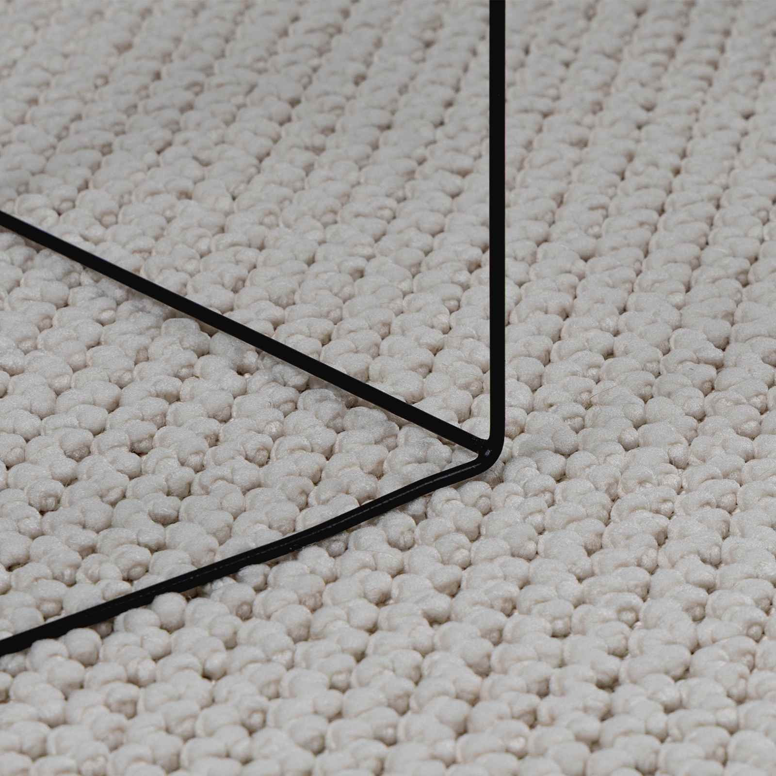 Alfombras de área Cuadrado LUGO Crema 120 x 120 cm Poliéster