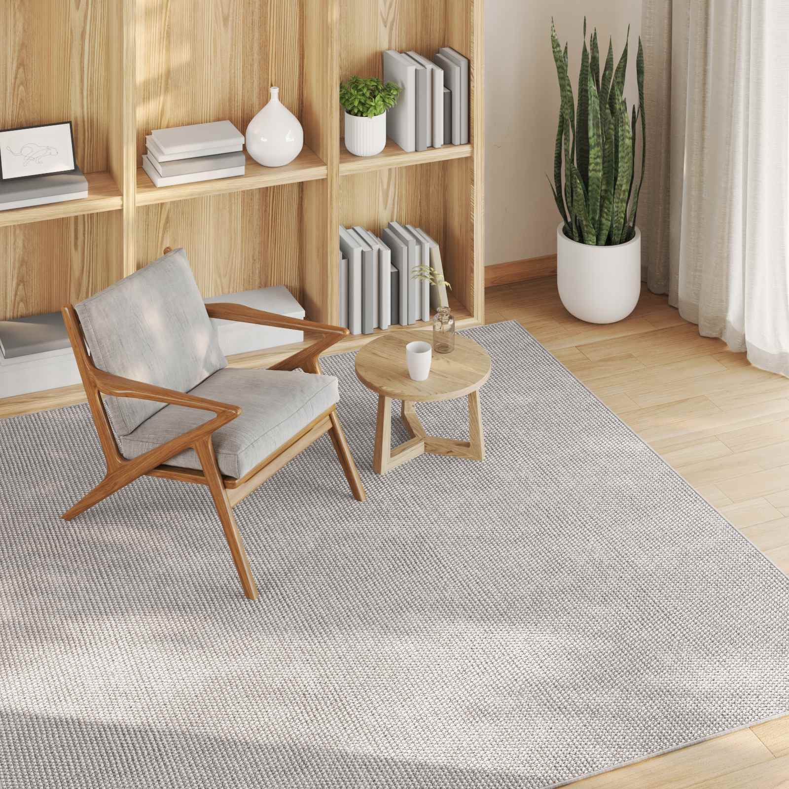 Alfombras de área Cuadrado LUGO Crema 120 x 120 cm Poliéster