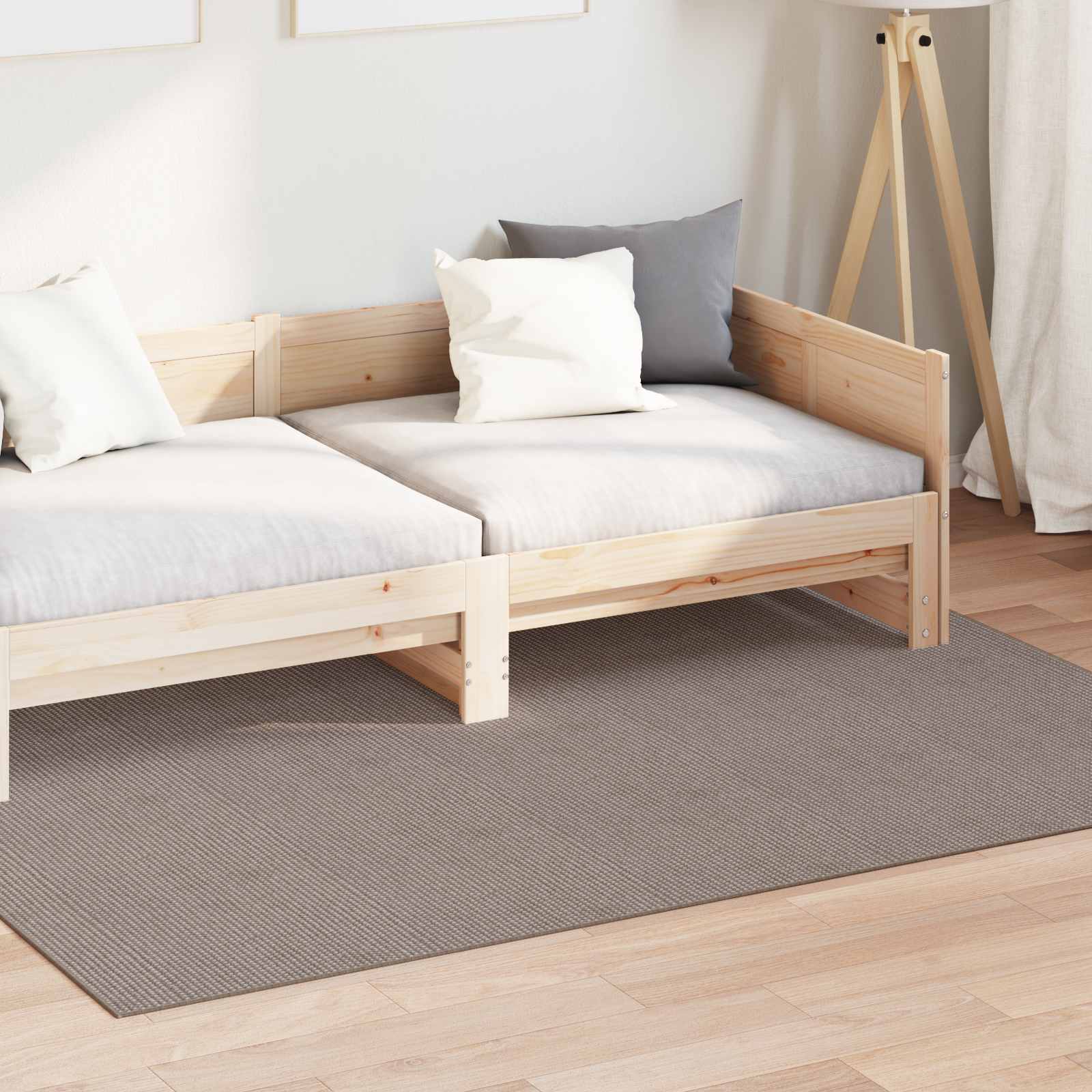 Alfombras de área Cuadrado LUGO Crema 120 x 120 cm Poliéster