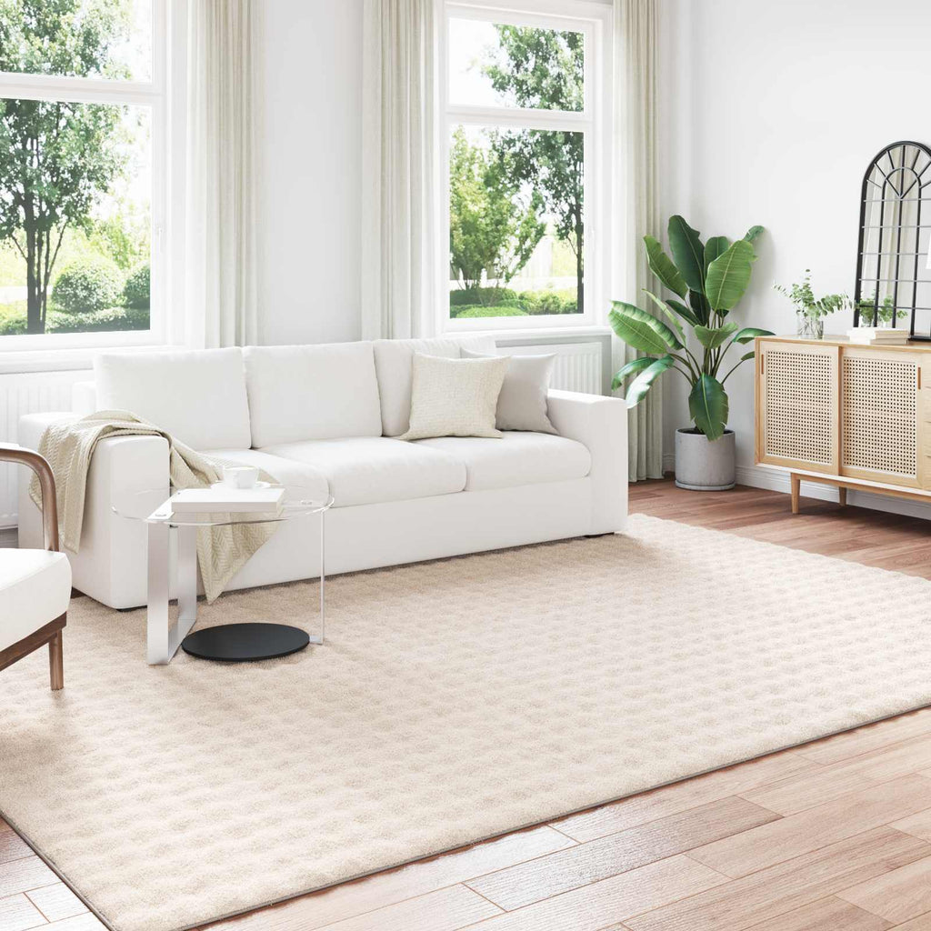 Alfombras de área Cuadrado LUGO Crema 120 x 120 cm Poliéster