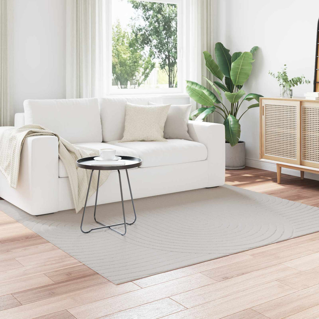 Alfombras de área Cuadrado LUGO Crema 120 x 120 cm Poliéster