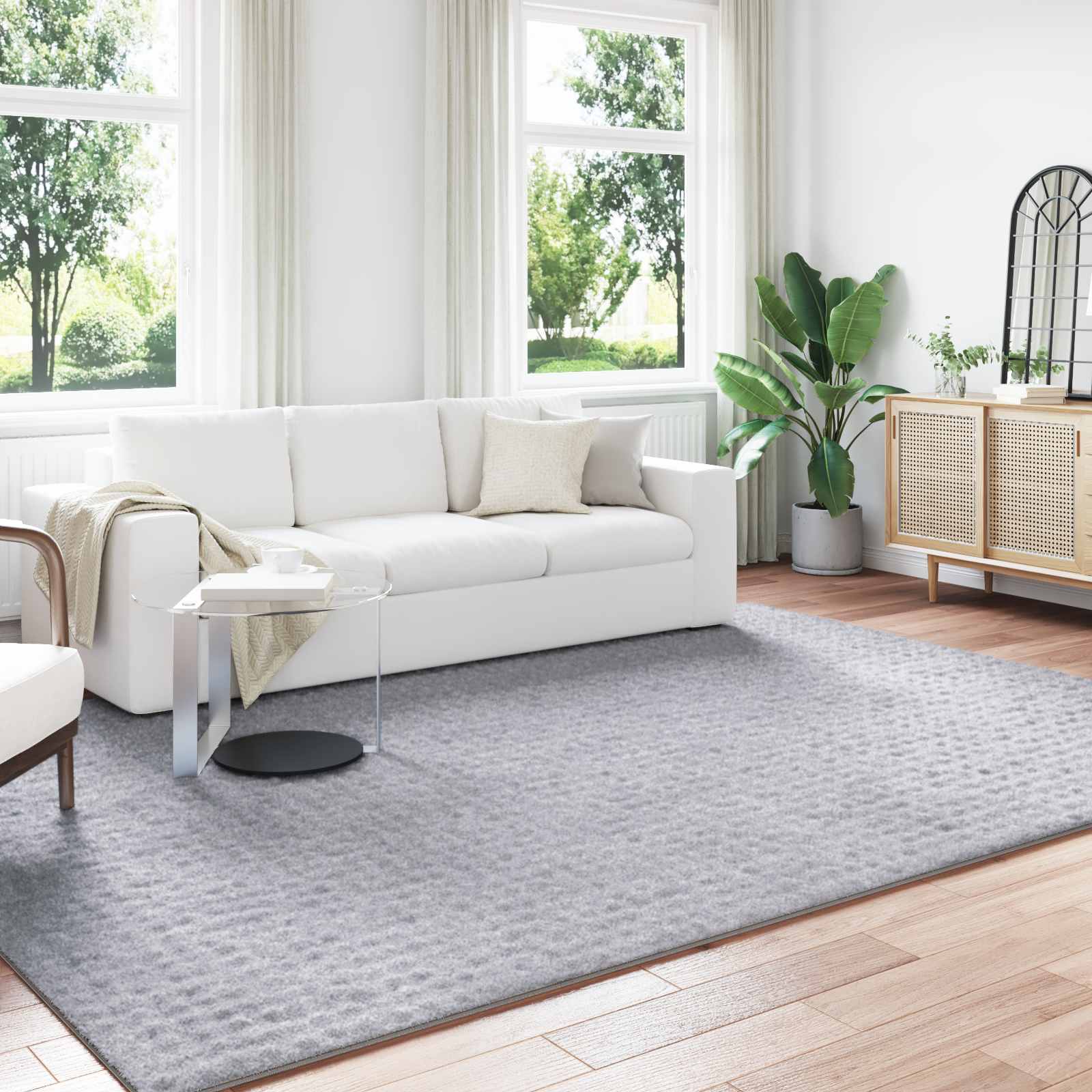 Alfombras de área Cuadrado LUGO Crema 120 x 120 cm Poliéster