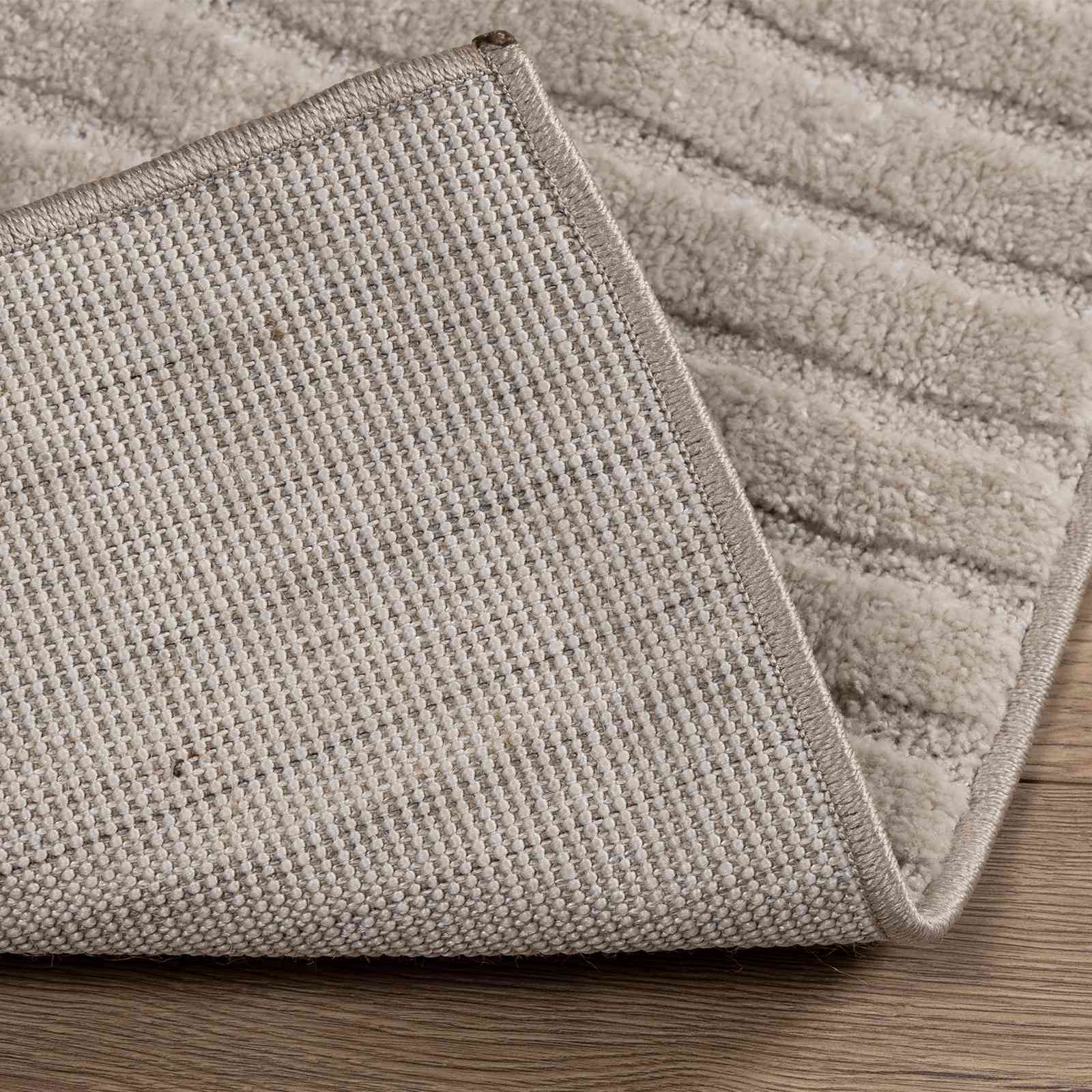 Alfombras de área Cuadrado GALATI Beige 120 x 120 cm Poliéster