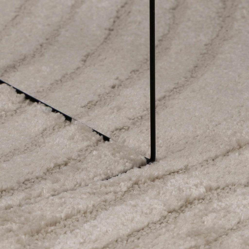 Alfombras de área Cuadrado GALATI Beige 120 x 120 cm Poliéster