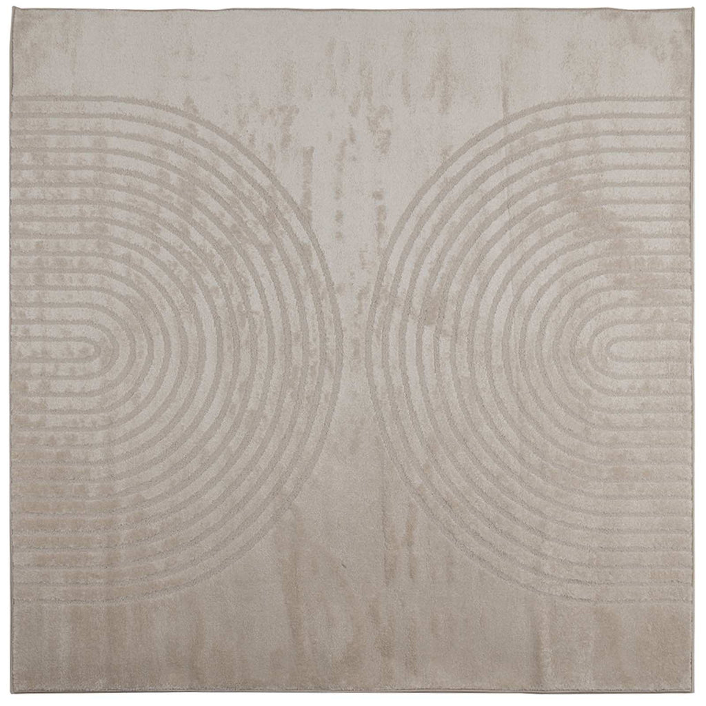 Alfombras de área Cuadrado GALATI Beige 120 x 120 cm Poliéster