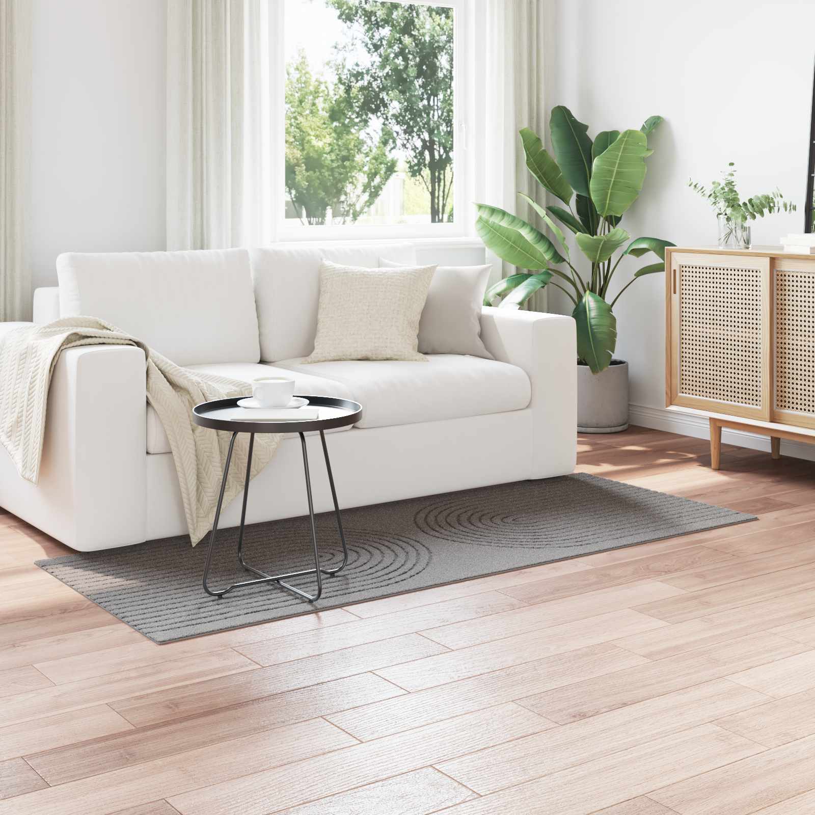 Alfombras de área Cuadrado GALATI Beige 120 x 120 cm Poliéster