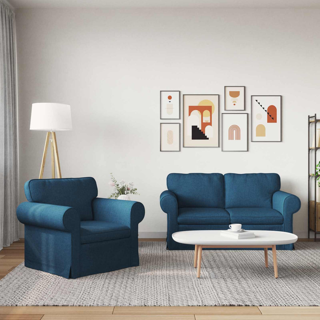 Juego de Sofá 2 pcs Azul 155 x 82 x 80 cm tela
