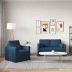 Juego de Sofá 2 pcs Azul 139 x 78 x 80 cm tela