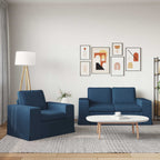 Juego de Sofá 2 pcs Azul 162 x 80 x 82 cm tela