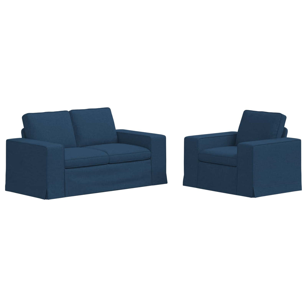 Juego de Sofá 2 pcs Azul 162 x 80 x 82 cm tela