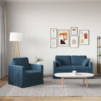 Juego de Sofá 2 pcs Azul 138 x 78 x 80 cm Terciopelo