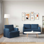 Juego de Sofá 2 pcs Azul 144 x 80 x 85 cm tela