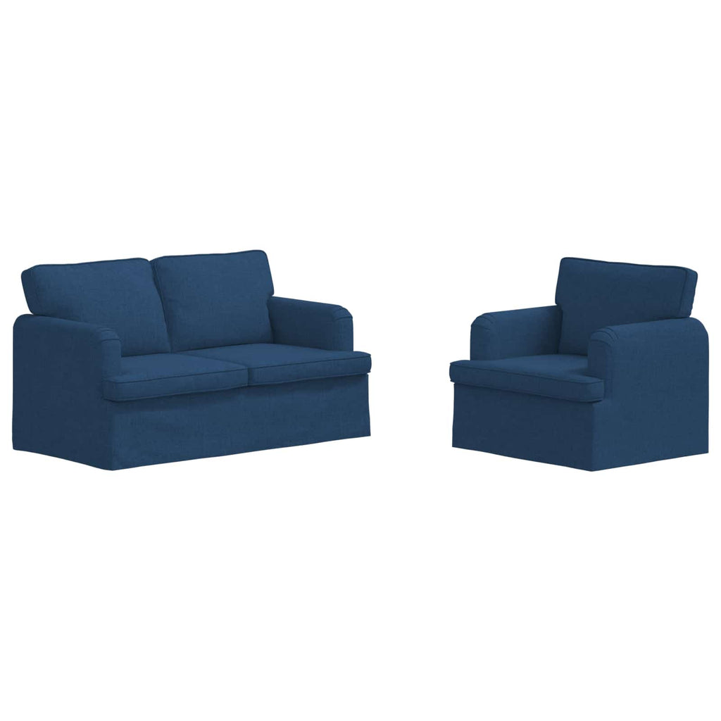 Juego de Sofá 2 pcs Azul 144 x 80 x 85 cm tela