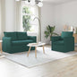 Conjunto de Sofás 2 pcs Azul 136 x 82 x 85 cm Tecido
