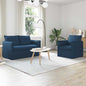 Conjunto de Sofás 2 pcs Azul 136 x 82 x 85 cm Tecido