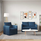 Juego de Sofá 2 pcs Azul 136 x 82 x 85 cm Tela