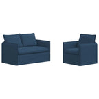 Juego de Sofá 2 pcs Azul 136 x 82 x 85 cm Tela