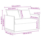 Juego de Sofá 2 pcs Azul 136 x 82 x 85 cm Tela