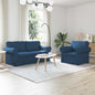 Conjunto de Sofá 2 pçs Azul 155 x 82 x 80 cm tecido