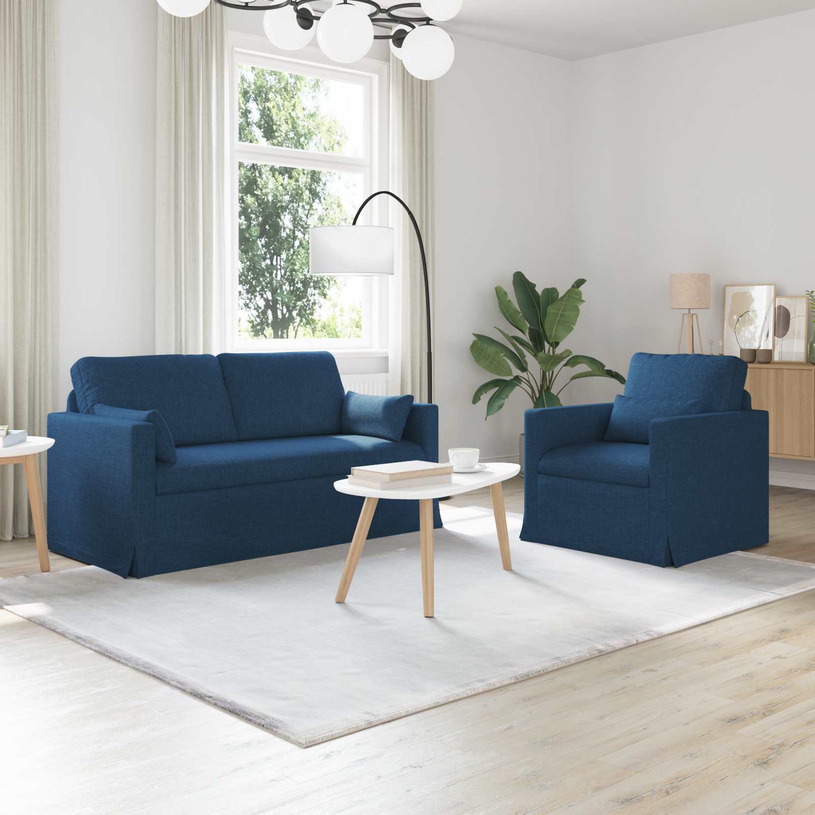 Juego de Sofá 2 pcs Azul 139 x 78 x 80 cm tela