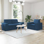 Conjunto de Sofás 2 pcs Azul 162 x 80 x 82 cm tecido
