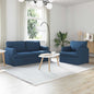 Conjunto de Sofás 2 pcs Azul 144 x 80 x 85 cm tecido
