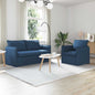 Conjunto de Sofás 2 pcs Azul 136 x 82 x 85 cm Tecido