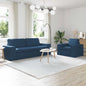 Conjunto de Sofás 2 pcs Azul 162 x 80 x 82 cm tecido