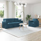 Conjunto de Sofás 2 pcs Azul 138 x 78 x 80 cm Veludo