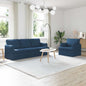 Conjunto de Sofás 2 pcs Azul 144 x 80 x 85 cm tecido
