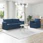 Conjunto de Sofás 2 pcs Azul 136 x 82 x 85 cm Tecido