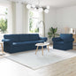 Conjunto de Sofá 2 pçs Azul 155 x 82 x 80 cm tecido