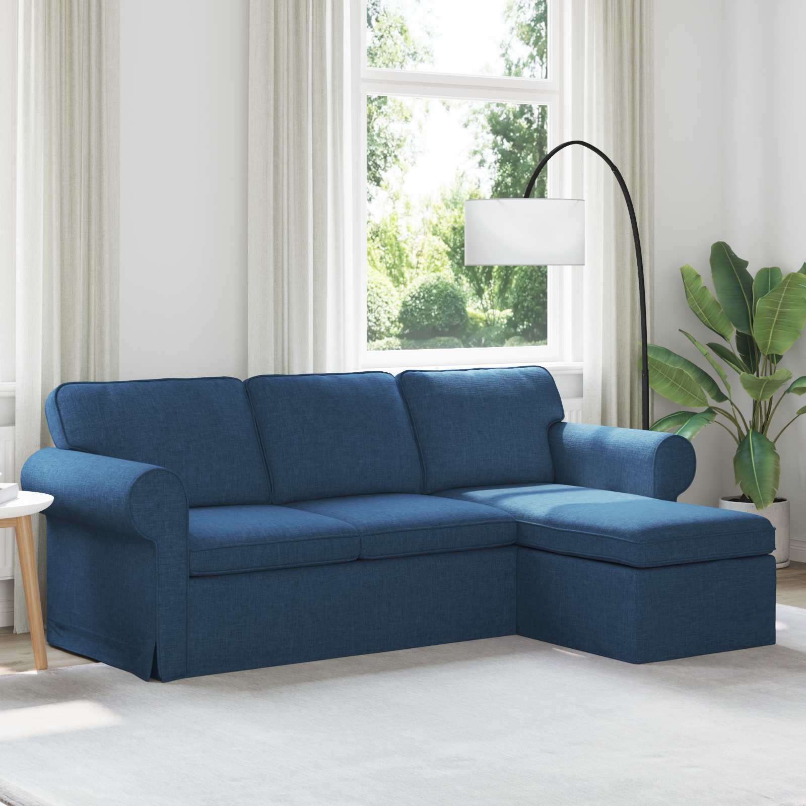 Sofá Azul 215 x 138 x 80 cm tecido
