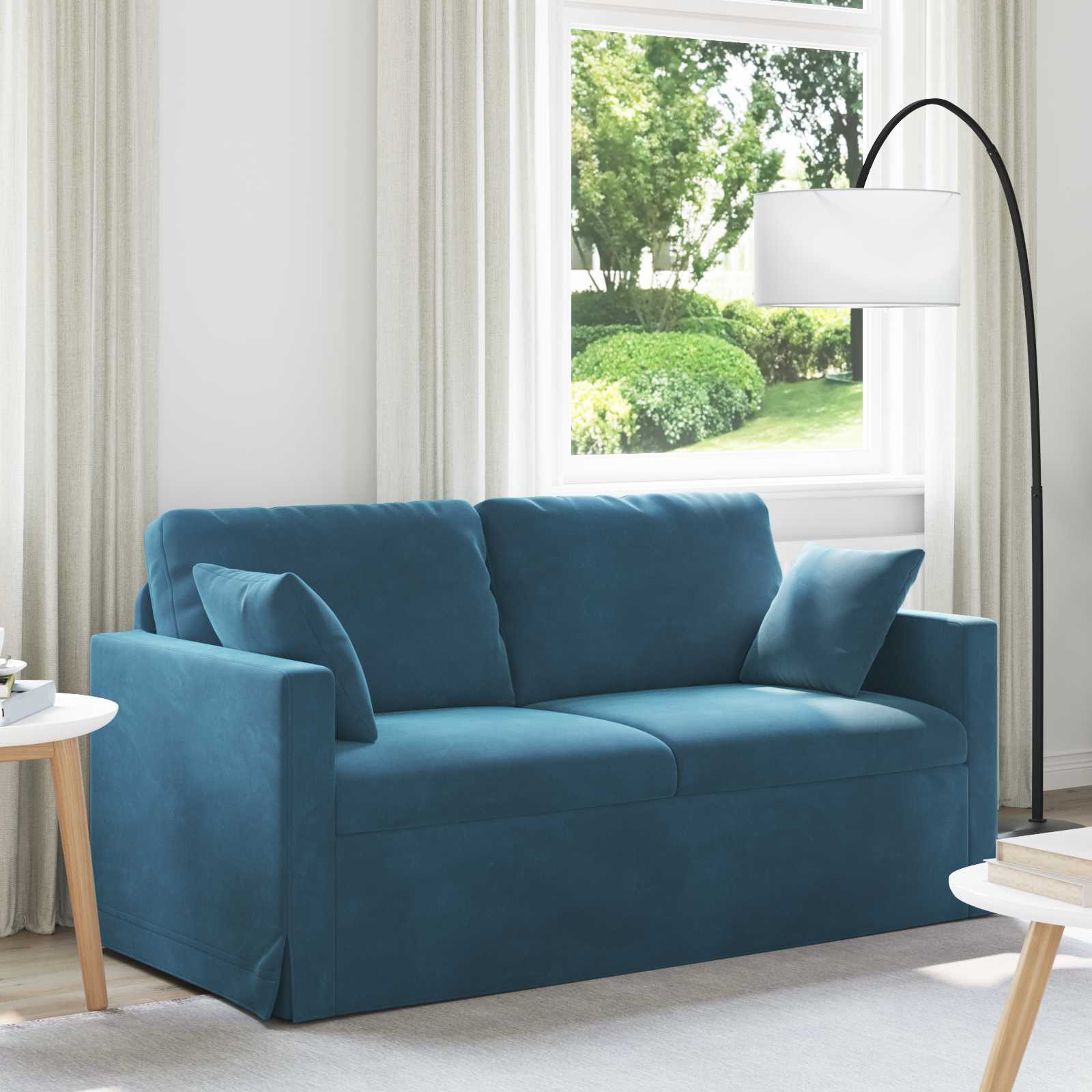 Sofá Azul 138 x 78 x 80 cm Veludo