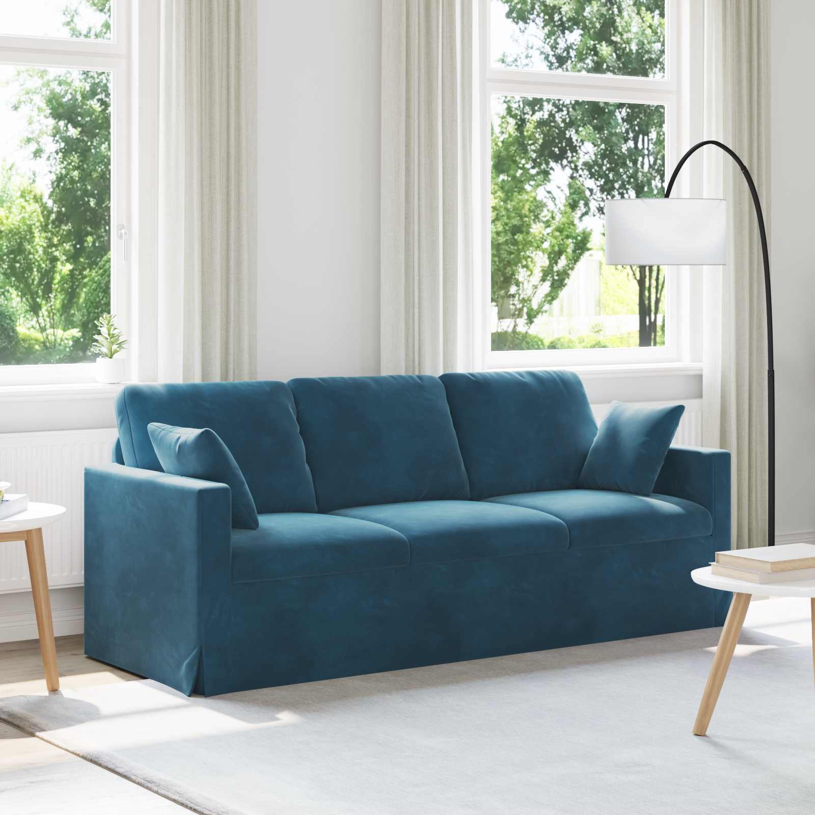 Sofá Azul 138 x 78 x 80 cm Veludo